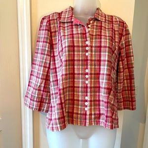Christopher & Banks Plaid Button down top | M